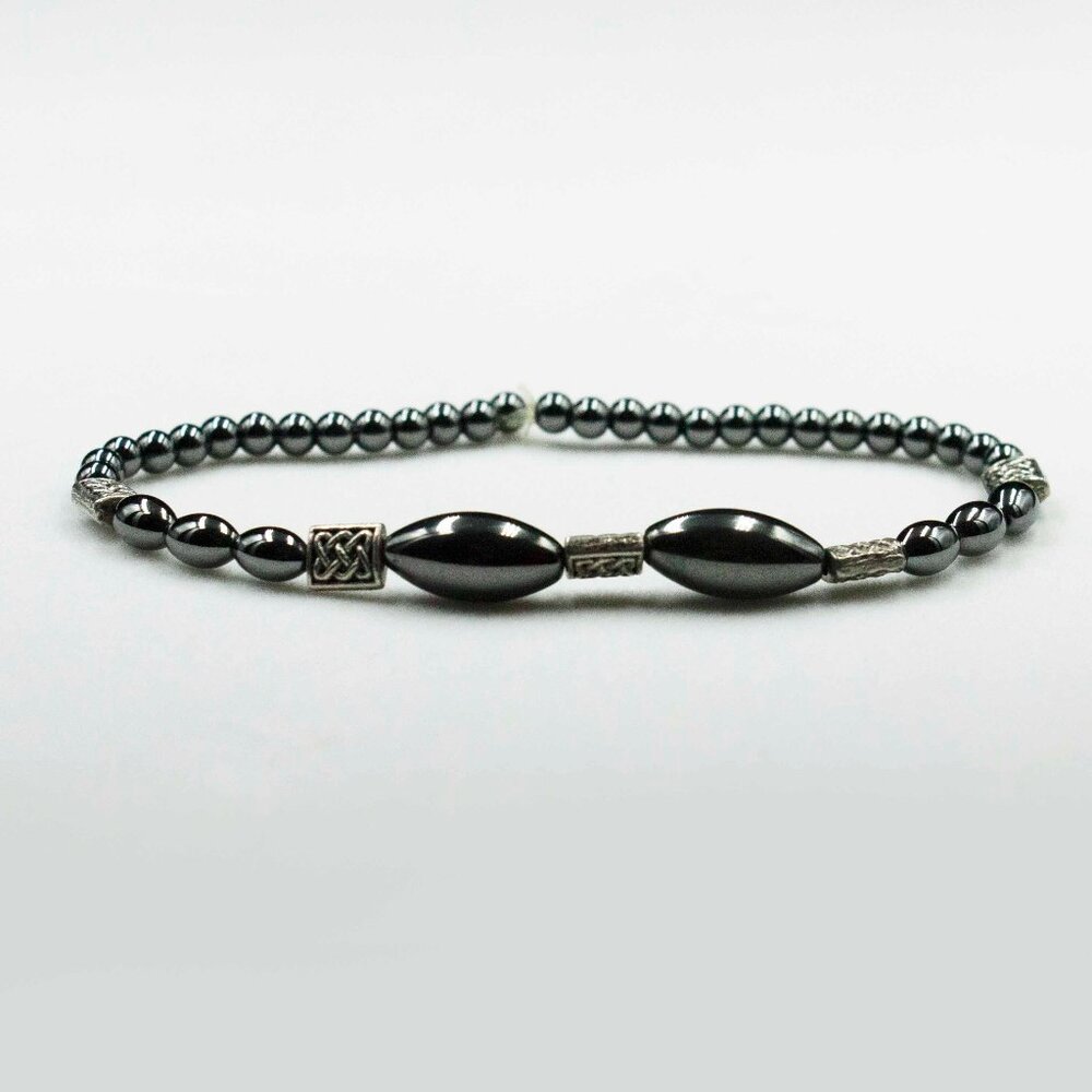 MAGNETIC HEMATITE & BEAD STRETCH BRACELET - JBHmBS3